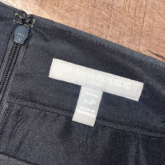 Banana Republic Womens Back Zip Cotton Blend Mini Pencil Skirt Charcoal Size 10P - Picture 3 of 6